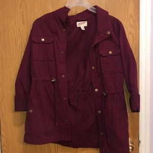 BURGUNDY JEAN JACKET